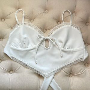 Tiger Mist XS Lace Tie Back Top